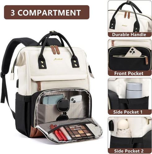 Backpack 15.6 inch Backpack Backpacks Backpack Focdod for Women Work Bags: Laptop Purse with USB Charger College