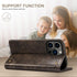 SINIANL Compatible with iPhone 15 Pro Case Wallet, Magnetic Kickstand Credit Card Holder Leather Folio Flip Cover (Dark