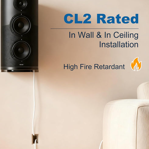 14/4 50 4 CL2 HiFind Gauge AWG Outdoor Speaker Wire Bulk FT, LLDPE UV Resistant Low Voltage CCA Conductors Cable