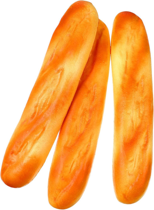 DOITOOL 3 Pcs Artificial Long Bread Loaves 10.62In Realistic Fake Bread Toy