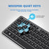 Wired USB Keyboard, Comfortable Quiet Chocolate Keys, Ultra-Slim QWERTY Layout for PC, Windows 11/10/8/7, KB1430 - Gray
