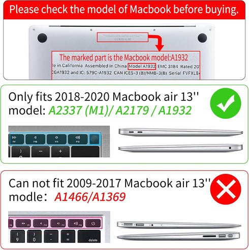 Watbro Laptop Case for MacBook Air 13 Inch 2020 2019 2018 Release A2337 M1/A2179/A1932, Colorful Marble with Keyboard