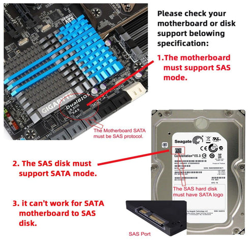 chenyang SAS to SATA Cable,SFF-8482 SAS 29 Pin to SATA 22Pin Hard Disk Drive Raid Extension Cable with 15 Pin SATA Power Port