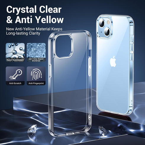 Designed for iPhone 15 Plus Case with 10 FT Military Grade Drop Protection, Not Yellowing, with 2 Pcs Tempered Glass