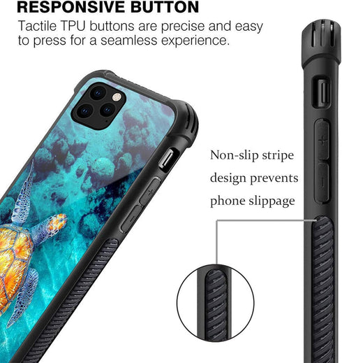 CARLOCA Sea Turtle Pattern Case for iPhone 13 Mini, Design for Girl Boy Shockproof Anti-Scratch Case for iPhone 13 Mini