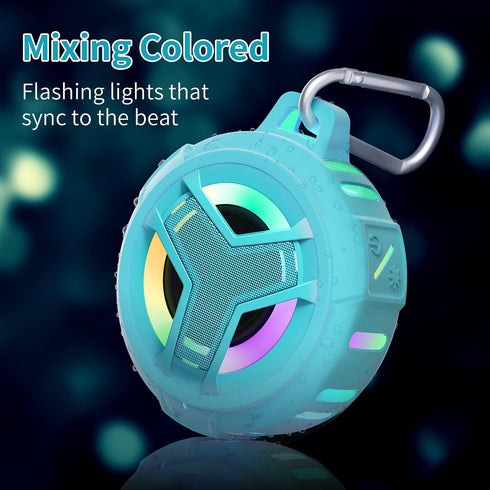 EBODA Waterproof Bluetooth Shower Speaker, IPX7 Floating Portable Wireless Speaker, 24H Playtime with RGB Light for