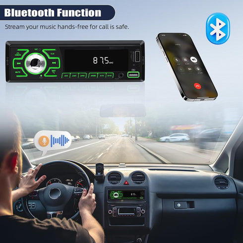 AMprime MP3 Location+32G Single Din Car Radio Stereo Digital Bluetooth Player Music Stereo Car Player