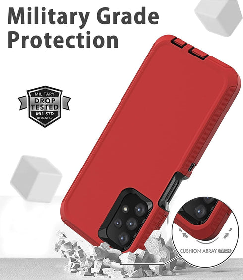 Shockproof Dustproof Case for Samsung Galaxy A32 5G, for iPhone Samsung Galaxy A32 5G (Red)
