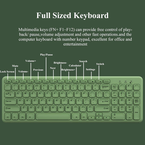 Wireless Keyboard and Mouse Combo, JieruiDeng 2.4Ghz USB Cordless Slim Silent Keyboard and Mouse Kit