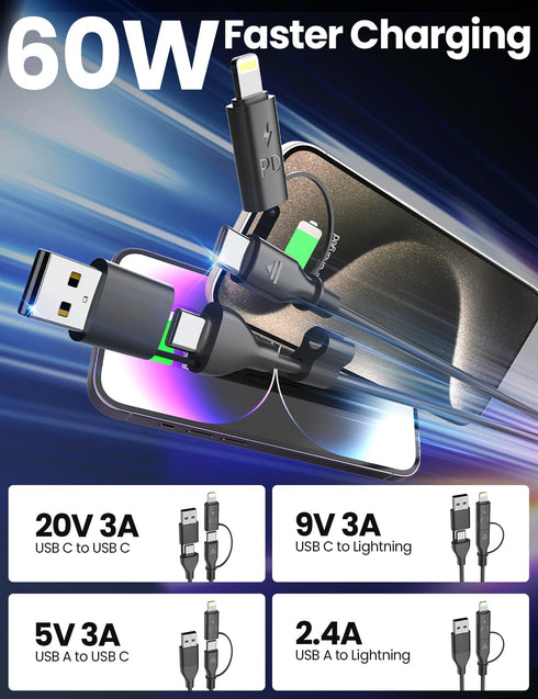 Coiled USB C Cable, 3FT 2 in 1 iPhone 15 Car Charger Cord, 60W Fast Charging for iPhone 15/15 Pro/Samsung Galaxy