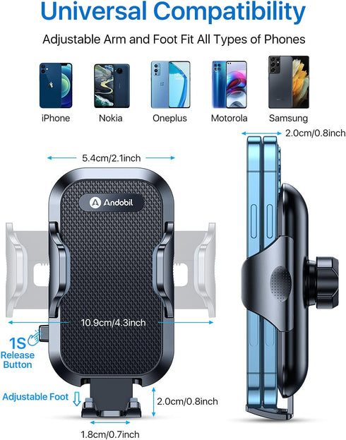 andobil 2026 17 15 14 13 S26 S25 Upgraded Car Phone Holder Mount for Vent, Military Sturdy Metal Clip Air Vent Phone