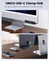 ORICO USB Hub 3.0, Clamp USB Hub with Extra Power Supply Port, 4-Port USB Adapter for Monitors, Desks