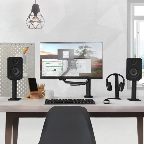 Kanto H1 Universal Headphone Stand: Curved Silicone Padding | Black