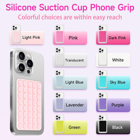 Yojaro Silicone Suction Phone Case Mount, Non Slip Suction Cup Phone Holder for Selfies and Videos, Silicon Adhesive