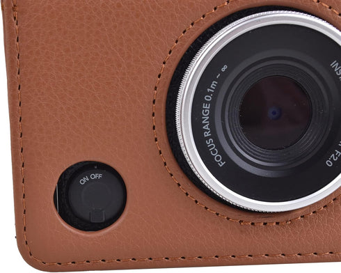 Rieibi Instax Mini EVO Case, Vintage PU Leather Protective Case for Fuji Instax Mini EVO Instant Camera - Brown