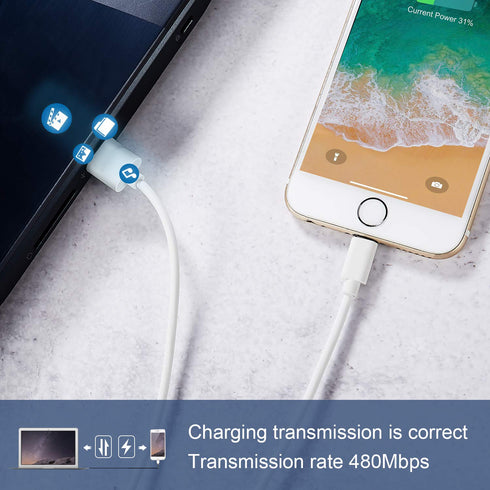 Sundix 6-Pack iPhone Charger, 3FT Lightning Cable for iPhone 14/13/12/11/XS/XR/8/7 and more.