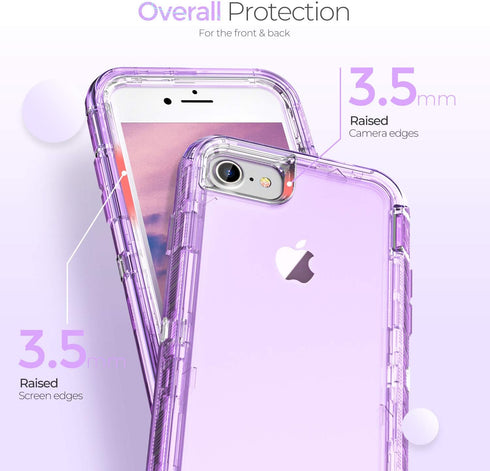 ORIbox Heavy Duty Shockproof Clear Case for iPhone 7 Plus & 8 Plus - Anti-Fall Protection