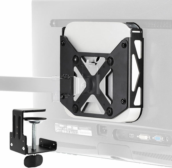 VIVO Behind Monitor VESA Mount for Mac Mini CPU, Concealed Mount with Desk Clamp Option, Black