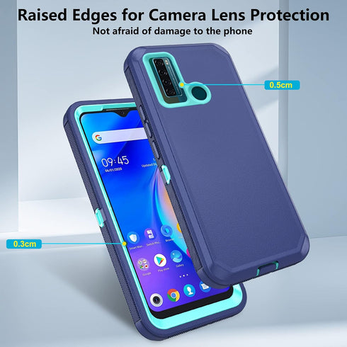TCL 20XE 5087Z Phone Case - Asuwish Hybrid Rugged Shockproof Hard Protective Drop Proof - Blue