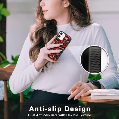 Cool Red Eye Phone Case, Trippy Scary Horror Eyeball Pattern for iPhone 12/12 Pro, Non-Slip Design, Shock Absorption