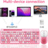ASLDPUO 5.0+3.0+2.4GHz) Bluetooth Keyboard and Mouse Wireless, Multi-Device Rechargeable Keyboard and Mouse Combo