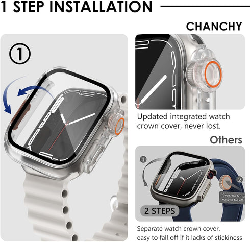 Ultra Look - Fullife 2 in 1 Compatible with Apple Watch Case Series 6 44mm, Waterproof Screen Protector, Front & Back