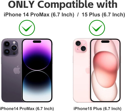 Matte Privacy Screen Protector for iPhone 14ProMax and iPhone 15Plus, Anti-Glare Tempered Glass Film