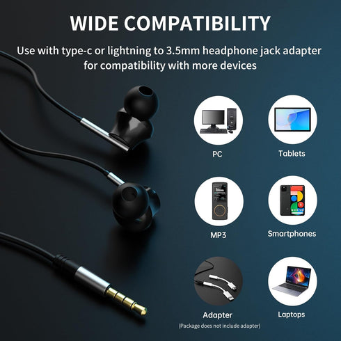 viken Wired Earbuds with Microphone Volume Control, Stereo Heavy Bass Earphones, Noise Isolation in-Ear Headset