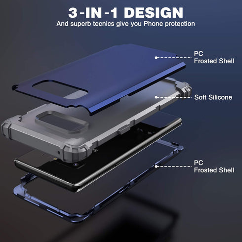 IDweel Galaxy Note 8 Case - Blue Shockproof Slim Hybrid Heavy Duty Protection Cover for Galaxy Note 8