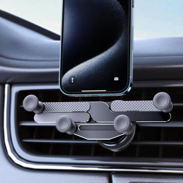 ELOHEI Upgraded Aluminum Alloy Cell Phone Car Holder for iPhone 15 Pro Max, Best Gravity Car Vent Phone Mount for