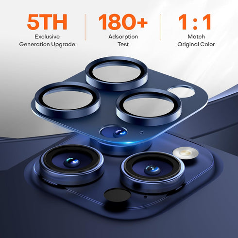 2 Pack Camera Lens Protector for iPhone 15 Pro Max/14 Pro, Aluminum Alloy Sapphire Glass Cover, Anti-drop, Case