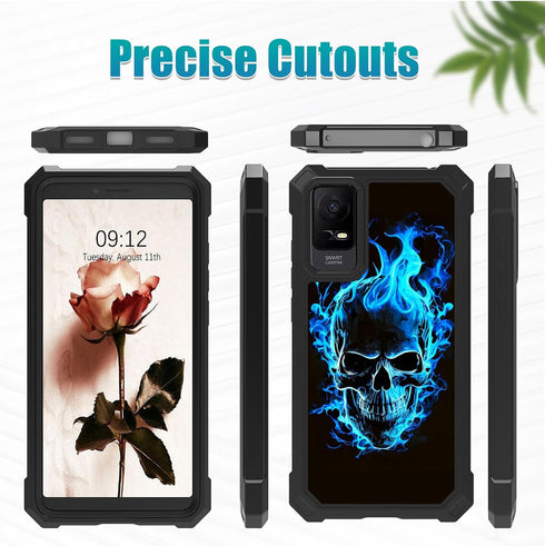 for TCL ION X Case, Heavy Duty Rugged Hard PC & Soft TPU Bumper with Glass Screen Protector for TCL ION X/ION V/40Z -