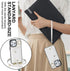 LUVI iPhone 15 Pro Wallet Case with Card Holder, Crossbody Neck Strap, Lanyard, Wrist Strap, White PU Leather Flip