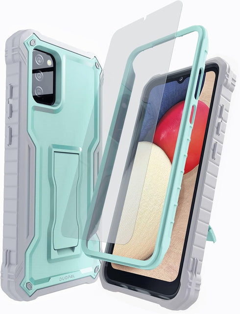 DUOPAL for Samsung Galaxy A02S Case - Military Grade Protection Dual Layer Shockproof Case with Tempered Glass
