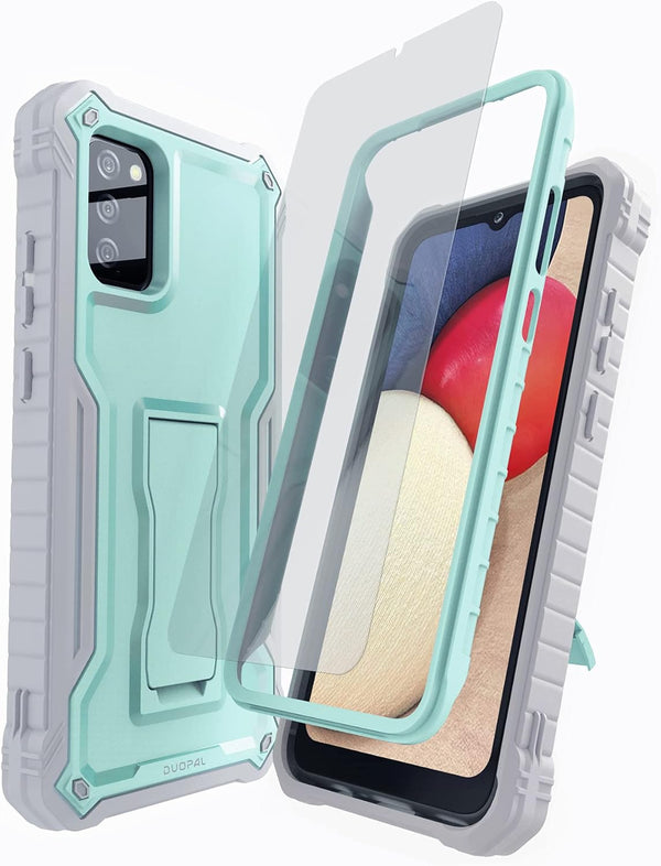 DUOPAL for Samsung Galaxy A02S Case - Military Grade Protection Dual Layer Shockproof Case with Tempered Glass