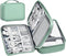 Large Capacity Travel Electronics Accessories Organizer Case, Waterproof Leather Cord Organizer with Adjustable Divider