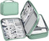Large Capacity Travel Electronics Accessories Organizer Case, Waterproof Leather Cord Organizer with Adjustable Divider