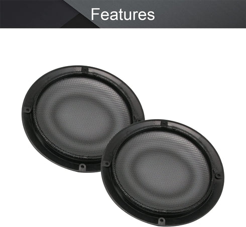 Fielect 6.5" Speaker Grill Mesh, Decorative Circle Subwoofer Guard Protector Cover, Black Metal Trim