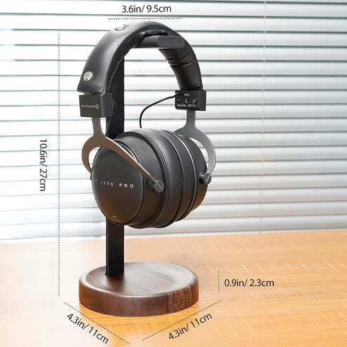 Headphone Stand for Desk, Wooden Headset Holder for Airpods Max and More