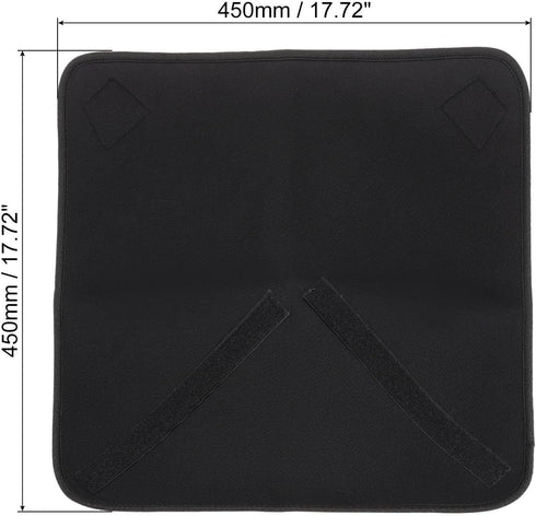 PATIKIL Camera Protective Wrap, 18"x18" Lens Wrap Cloth with Thick Protective Neoprene, Lens Pouch Bag with Hook and Loop for Lens, SLR, Black Orange