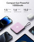 VRURC Portable Charger with Built-in Cable, 10000mAh Power Bank, 22.5W/PD20W Fast Charging USB C Battery Pack with LED