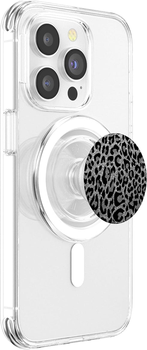 PopSockets PopGrip for MagSafe - Black Silver Leopard Print