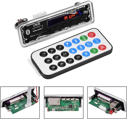 MP3 WMA Decoder Board, Audio Wireless Bluetooth 4.2 Module, 12V, USB/SD Card/Bluetooth/FM Switching Support