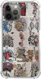 Aesthetic Biology Newspaper Skull Skeleton Case for iPhone 15 Pro - Artsy TPU Bumper Cover with Anatomy Collage Design.