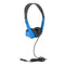 Egghead Blue Heavy-Duty Kids' Stereo Headphones, Adjustable, Tangle-Free, Padded Ear Cups, 4' Cord for School Use.