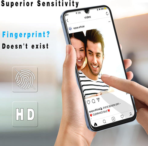 Slanku 3 Pack Tempered Glass Screen Protector for Samsung Galaxy A25 5G - Scratch Resistant, Touch Sensitive, Bubble