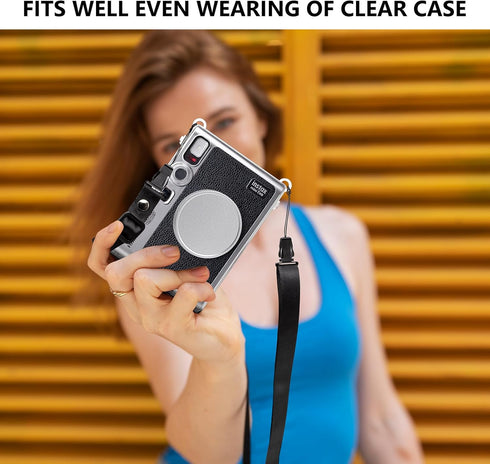 Lens Cap Compatible with Fujifilm Instax Mini Evo Instant Camera, Mini Evo Lens Protective Cap, Silver