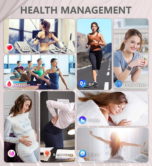 Smartwatch for Android & iPhone, 1.85" Waterproof Fitness Tracker with AI Voice Control, Pink