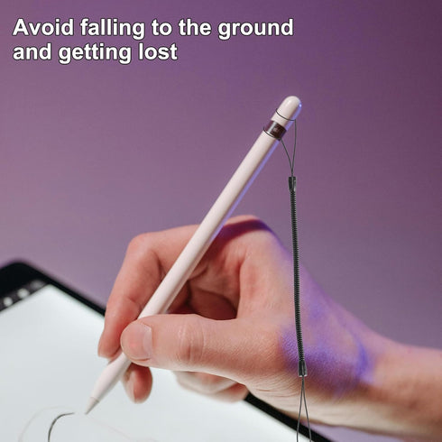 8pcs Elastic Coil Lanyard for Touch Pens, Retractable Tether Anti-Lose Spring Cord for Drawing Pen to Tablet