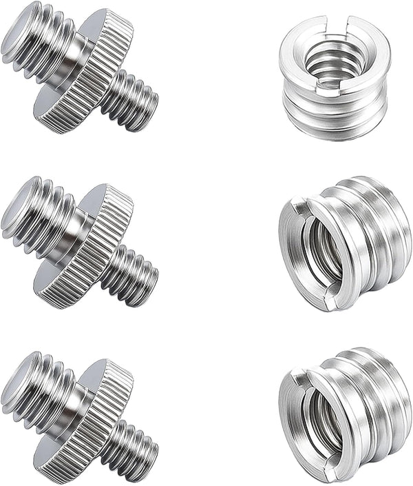 Xelsluthe 6 Pcs Tripod Adapter, 1/4 Inch to 3/8 Inch Tripod Adapter with